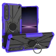 For Sony Xperia 1 Iv 5g Phone Case Built-in Magnetic Sheet Hard Pc+tpu Phone Protective Shell With Ring Kickstand