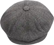 [COSMEVIVI] Men's and Women's Octagonal Beret Hat Fashionable Outdoor Cap Soft Fabric Warm and Stylish Dark Grey