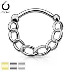 Septum Clicker Segment Ring Surgical Steel Chain Round Nose Piercing Ring 1.2mm