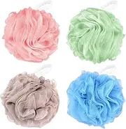 Chuya Large Bath Sponges Loofahs 70g,4 Pack Shower Sponge Exfoliating Cleaning Bath Loofa Body Scrubber Balls for Women Men Washing