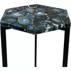 Blue Agate Coffee Center Table Top Agate Stone Corner Top For Interior Home Deco