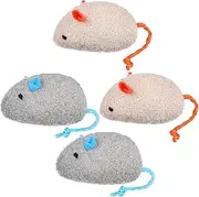 GANAZONO 4Pcs Cat Mouse Realistic Chewing and Teasing for Indoor Cats Durable and Interactive Pet Supplies