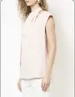 Tibi Chalky Drape Sleeveless Pleat Tie Top Size 6 Blush Color