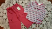 BNWT Pumpkin Patch - Multi Stripe Rib Long Sleeve Top & Cargos - Sz 0 (6-12mths)
