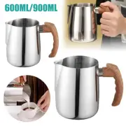600/900ML Milk Coffee Jug Latte Espresso Frothing Scale Pitcher Stainless Steel