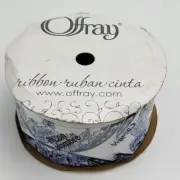 Offray Ribbon Floral White 1.5"x9' Spool Model RN17991 - New