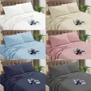 Micro Flannelette Sheet Set 40 cm Wall by Kingtex - SINGLE DOUBLE QUEEN KING