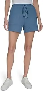 [Andrew Marc] Women's Waffle Textured Drawstring Waistband Short