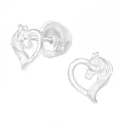 Kids Silver Horse Lover Stud Earrings