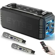 Karaoke Machine for Adults with 2 Wireless Microphones, Professional Portable
