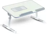 Adjustable Laptop Table with Built-in USB Cooling Fan, Foldable Legs, Adjustable Angle for Home, Office, Working, Gaming & Writing(Grey)