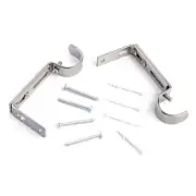 Curtain Brackets to Suit 25/28mm 2/PP in Satin/Pewter