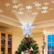 Christmas Tree Topper Lighted Star [Silver],3D Hollow Sparkling Star Christmas T