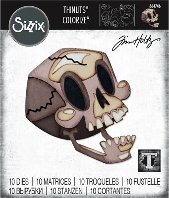 New, Retired Sizzix Thinlits Skelly Colorize 10pc #664746 Retail $34.99 T. Holtz