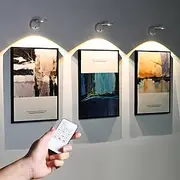 Wireless LED Spot Lights Cabinet Lights Picture Lights with Remote LED Wall Sconce Motion Sensor Deco Night Light Tri- Color Dimming Sunset Ambient Wall Lamp D