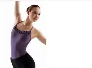 NWT Bloch Dance purple L2895 Weave Front Camisole Leotard Violet Quartz Small A