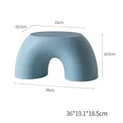 GGP Blue Minimalist Round Shape Footstool Durable Anti Slip Rainbow Stool For Home, Creative Design Pp+Polypropylene Material, Comfortable Shoe Bench