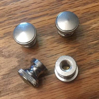 1/4"-24 Knurled Chrome Upright/Vertical Piano Action Bracket Bolt Knobs, Set / 4