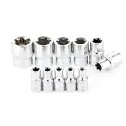 11Pcs Type E Torx Star Female Bit Socket Set 3/8" 1/4" Drive E4 -E20 Repair Tool