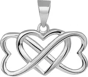 [Jewelry America] 14k White Gold Interlocking Triple Heart Infinity Love Symbol Jewelry Pendant