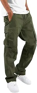 Work Cargo Pants for Men Lightweight Hiking Pants Straight Leg Elastic Waist Outdoor Athletic Causal Joggers Trousers