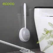 Ecoco Silicone Water Drop Toilet Brush Holder Set Wall-Mounted Cleaning Brush To