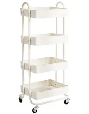 [Levede] 4 Tiers Kitchen Storage Trolley in White