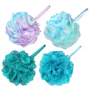 Loofah Sponge Bath Puff 4pcs Mermaid Shower Sponge Wash Exfoliate Body Soft Ball