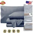 Chemical-Free Full Flannel Sheet Set - Soft Heathered Indigo for Modern Sleepers