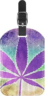 [WOSHJIUK] Luggage Tags,2 Pack Labels Suitcase Tags,Vintage Plant Purple Leaves,Luggage Tags Privacy Protection Travel Bag Tag
