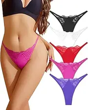 [PEASLIM] Lace Thongs for Women Thong Underwear G Strings for Women Sexy Thongs for Women Pack Panties 5 S-XL