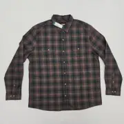 Alesbury Mens Samson Long Sleeve Twill Workshirt Plaid Green Regular Fit Shirt X