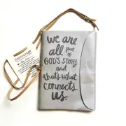 Handmade Leather Cover Notebook w/Handmade paper (We're all part of God's Story)
