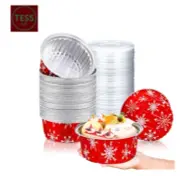 50 Pieces 1lb Bread Loaf Pans with Lids Snow flake Aluminum Loaf Pans Xmas 580ml