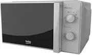 Beko MOC20100SFB Solo Microwave, Includes Auto-Defrost and 30 min Mechanical Timer, Silver Design, 20 L Capacity, 700 W Power