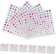 KALLORY 10sheets Self-Adhesive Stickers for Makeup and Crafts Flat Back Versatile Decoration for Safe Material for Art and Festivals