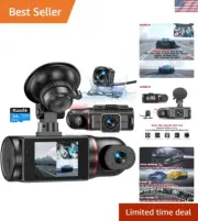 3 Channel Dash Cam Front and Rear Inside, 1080P Dash Camera for Cars with 64G...
