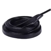 Xiazw One Pair Flat PU Leather Laces Shoelaces for Shoes Sneaker Boot Black 51''
