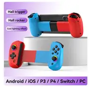 Hot Sale D8 Telescopic Gaming Controller Streaming Gamepad for Tablet Android iOS PS3 PS4 Switch PC Joystick with Hall Trigger D8-Blue Red