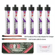 6Pcs Gaoneng 3.8V 380mAh 60C 1S LiHV Battery A30 Plug With Adapter Cable for BetaFPV Meteor65 Pro Happymodel Mobula6 HD