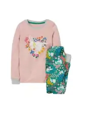 Mini Boden Snug Glow-In-The-Dark Cat Dog Bunny Pajamas PJs Pink Size 7Y New