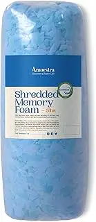 Bean Bag Filler Shredded Memory Foam Filling 5 Pounds, Pouf Ottoman Stuffing Material for Couch Pillows, Cushions, Dog Bed Stuffed Animals and Bean Bag Refill - Blue