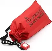 Electrical Plug Lockout Lock Bag, 38mm Shackle Safety Padlock Lockout Tagout Lock with PVC Bag Lifting Switch Power Handle Strap Locking Device for Industrial Electrical Equipment