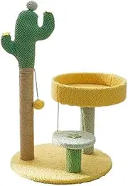 Cat Scratching Post, Cactus Kitten Scratcher for Indoor Cats, Cute Cat Tree with Sisal Scratch Post, Small Cat Tower with Balls, Stable Cat Stand