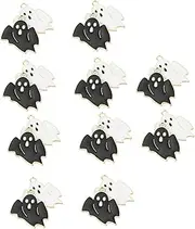 [TEHAUX] 20pcs Halloween Diy Ghost Design Charms Earrings Necklace Diy Pendants