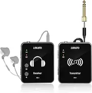 LEKATO MS-1 Wireless in-Ear Monitor System 2.4G Stereo IEM System with Transmitter Beltpack Receiver Automatic Pairing, for Studio, Band Rehearsal, Live Performance