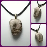 Unique Petoskey Stone Fossil Pendant 18" Necklace Michigan Beach Rock