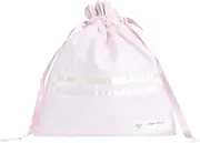 Angel Smile Royal School(エンジェルスマイルロイヤルスクール) Drawstring Bag, Angel Smile Royal School Drawstring Bag (Mesh Back), Pastel Yellow & Pink Satin Double Ribbon, Pink RSDB2016013, Girls, Pink Free, Pink, Free Size