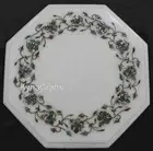 Abalone Shell Inlay Coffee Table Top with Royal Look 12" White Marble Side Table