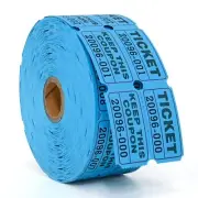 1000 Boletos Para Rifa Azules (Seleccion De 8 Colores), Rollo Doble, Boleto P..